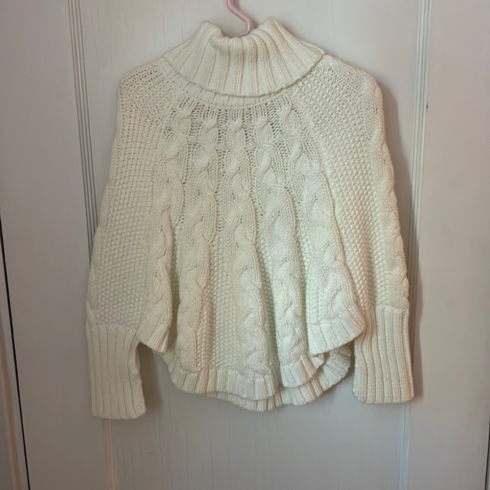 Cable-knit Sweater Shawl Toddler Girls